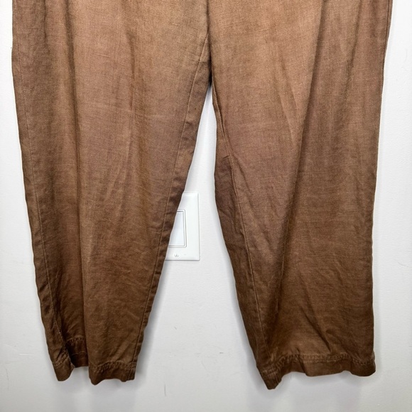 Eddie Bauer Tan Cropped Linen Pants Size 8 100% Linen - Picture 4 of 13